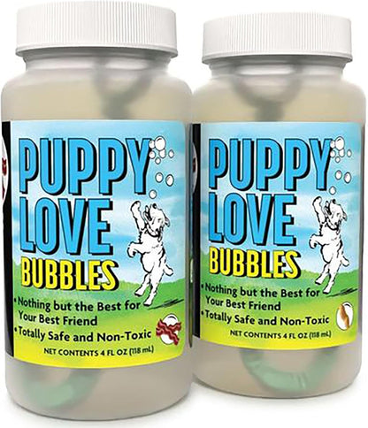 Puppy Love Bubbles, Peanut Butter & Bacon Scented Bubbles 4Oz. Bottle-2 Pack Combo (1 Peanut Butter/1 Bacon) for Dogs1