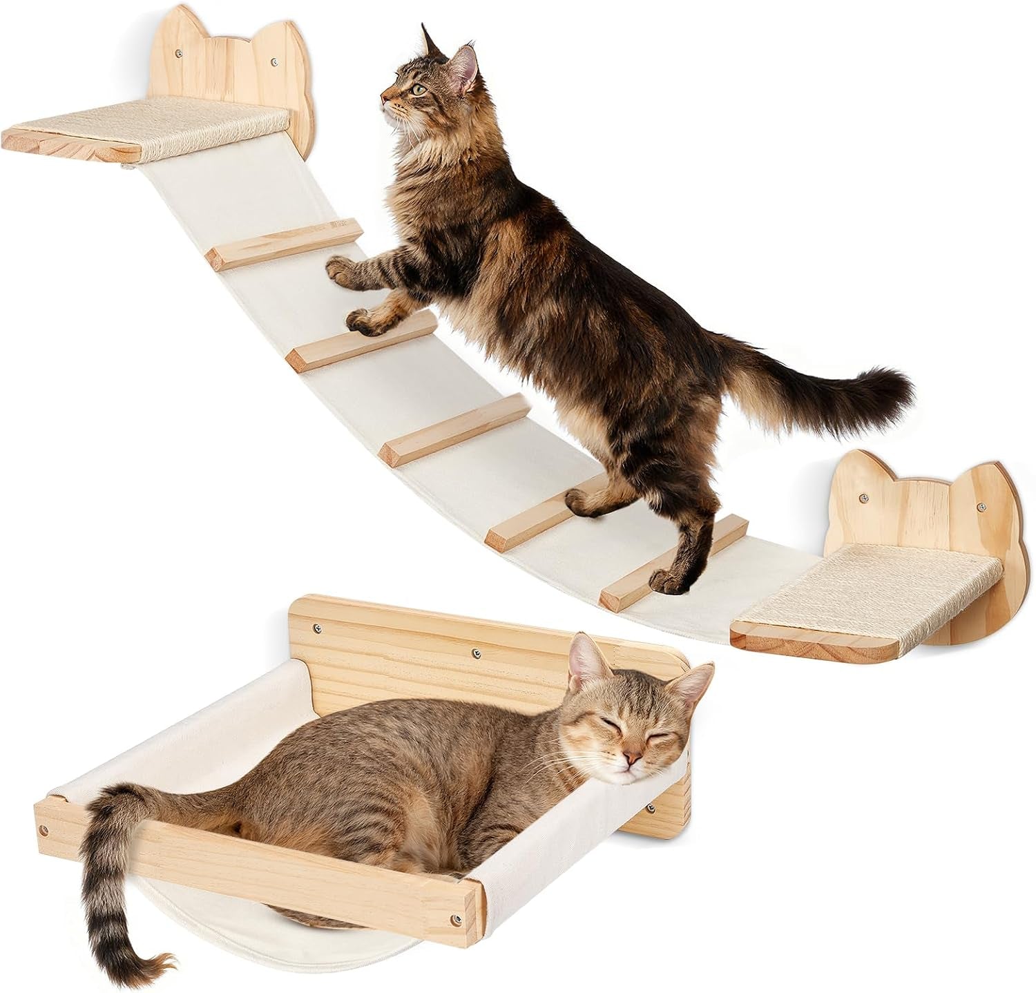 wall-mounted-cat-shelves-set-with-hammock-sisal-scratching-posts-3-wooden-steps-space-saving-cat-tree-for-indoor-cats-up-to-30-lbs