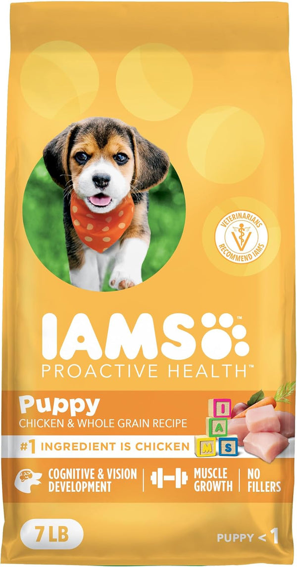 IAMS Proactive Health Puppy Dry Dog Food, Chicken & Whole Grain, 15 Lb | Real Chicken #1 Ingredient, Vet-Recommended, Omega-3 DHA for Cognitive & Vision Development, Calcium for Bones & Joints11