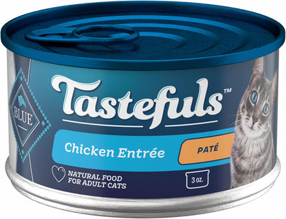 Blue Buffalo Tastefuls Wet Cat Food Paté Variety Pack (Chicken, Turkey & Chicken, Ocean Fish & Tuna) for Adult Cats, Made with Natural Ingredients, 5.5-Oz. Each (24 Cans)16