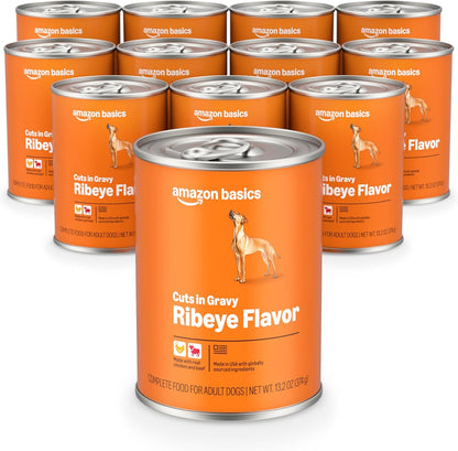 Amazon Basics Wet Dog Food Meaty Loaf Variety Pack, Filet Mignon Flavor and Chicken & Rice Dinner, Made with Real Chicken and Beef, 13.2 Oz Can, (6 Cans of Each Flavor, 12 Cans in Total)16