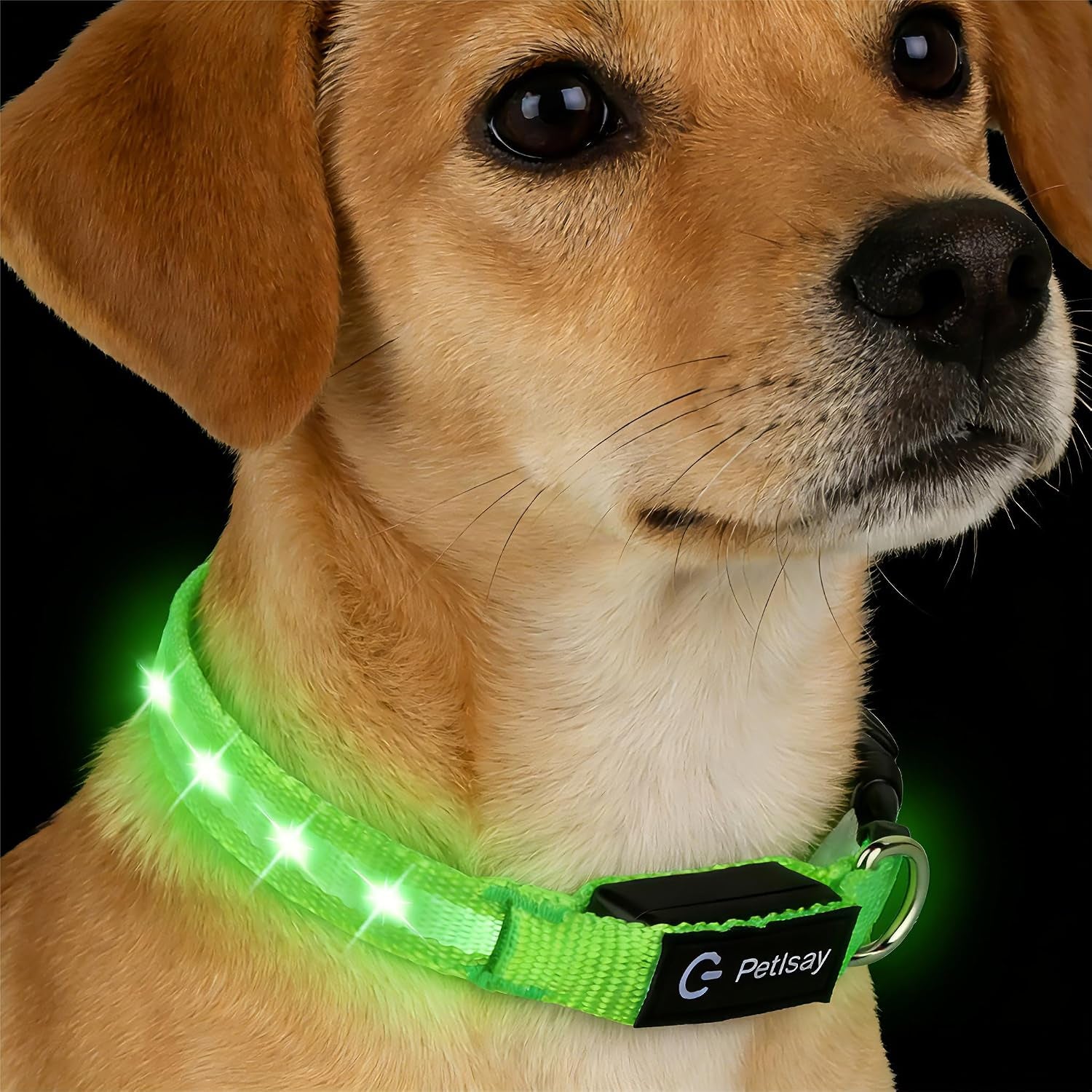 super-bright-led-dog-collar-waterproof-light-up-collarsgreen-medium-lighted-dog-collar-with-adjustable-fit-soft-nylon-comfort-usb-c-rechargeable-glow-in-the-dark-visibility-for-night-walks