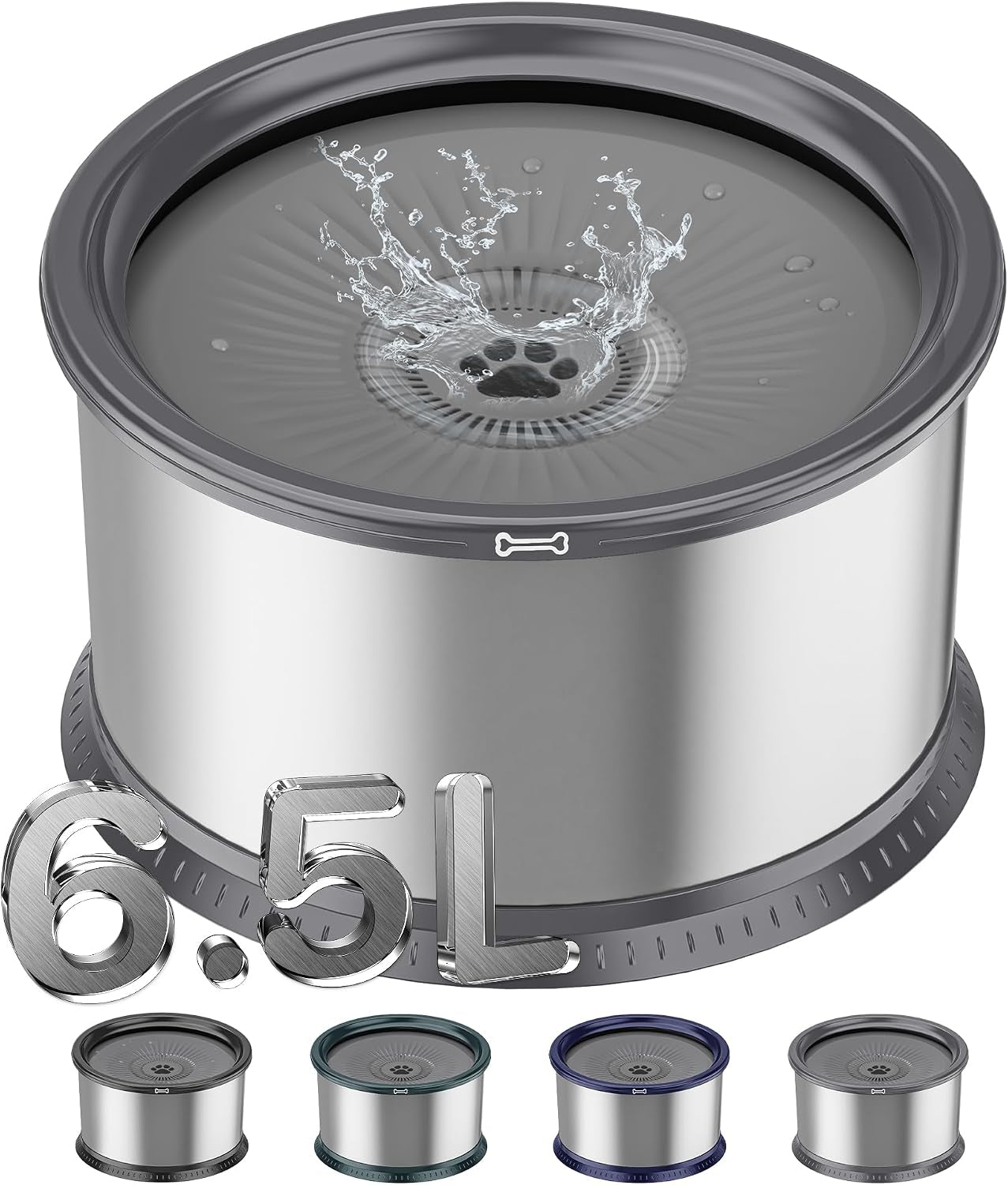 1-6-gallon-dog-water-bowl-6-5l-220oz-stainless-steel-no-spill-water-bowl-for-large-dogs-super-large-capacity-splash-proof-pet-slow-drinking-water-bowl-with-anti-slip-mat-for-mess-drinkers