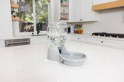 Petmate Aspen Pet Lebistro Water Dispenser for Cats and Dogs, 1 Gal Size | Gravity Fed Reservoir, Reduces Daily Refills, USA Made, Wide Basin, Suits Multiple Pets Sharing One Feeding Area Each Day3