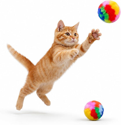 Bonkers Purrpops Freeze-Dried Cat Treats, 2-18 Pack Variety Bundle with Salmon & Tuna, Catnip & Chicken Flavors, plus 2 Cat Pom Pom Balls Toy3