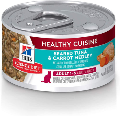 Hill'S Science Diet Adult 1-6 Healthy Cuisine Wet Cat Food | #1 Veterinarian Recommended, Roasted Chicken & Rice, 2.8 Oz. Cans, 24-Pack12