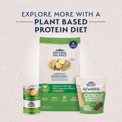 Natural Balance Limited Ingredient Adult Dry Dog Food with Vegan Plant Based Protein and Healthy Grains, Vegetarian Recipe, 24 Pound (Pack of 1)5