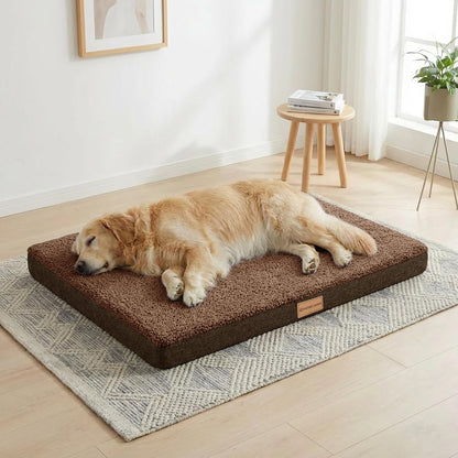 Patas Lague Orthopedic Dog Bed Large Sized Dog 36''X24'',Soft Waterproof Egg Crate Foam Medium Pet Crate Beds Mat with Removable Washable Cover and Non-Slip Bottom, Black21