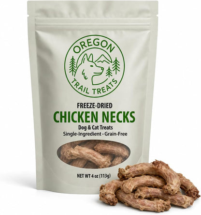 Oregon Trail Treats Freeze-Dried Chicken Necks Dog Treats - Single Ingredient 4 Oz1