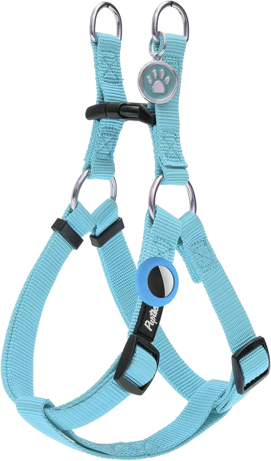 pupteck-no-pull-dog-harness-soft-adjustable-basic-nylon-step-in-puppy-vest-outdoor-walking-with-id-tag