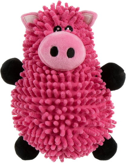 Godog Checkers Fat Rooster Squeaky Plush Dog Toy, Chew Guard Technology - White, Large16