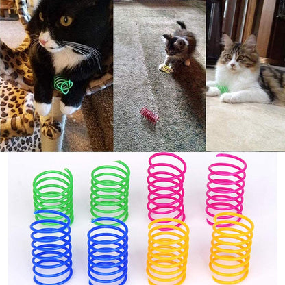 ISMARTEN Cat Spring Toy (60 Pack), Cat Kittens Toys Plastic Coil Spiral Springs for Swatting, Biting, Hunting, and Active Healthy Play (Random Color)7