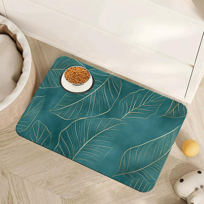 Cute Shark Dog Cat Food Mat,Absorbent Pet Feeding Mat with Rubber Backing,Non-Slip Water Bowl Placemat,Indoor Pet Accessories Supplies 12"X20"12