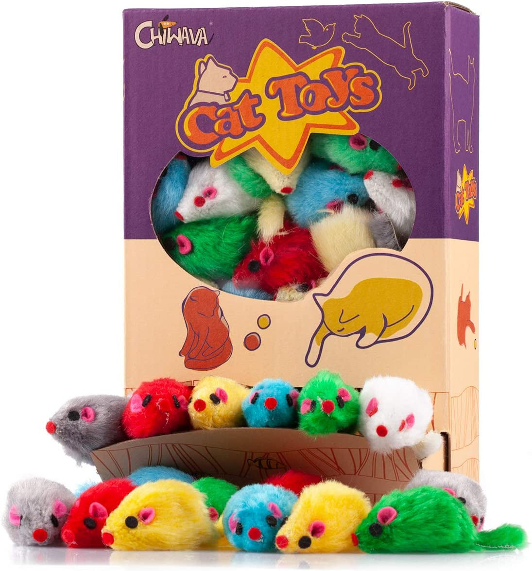chiwava-36pcs-4-1-furry-cat-toy-mice-rattle-small-mouse-kitten-interactive-play-assorted-color