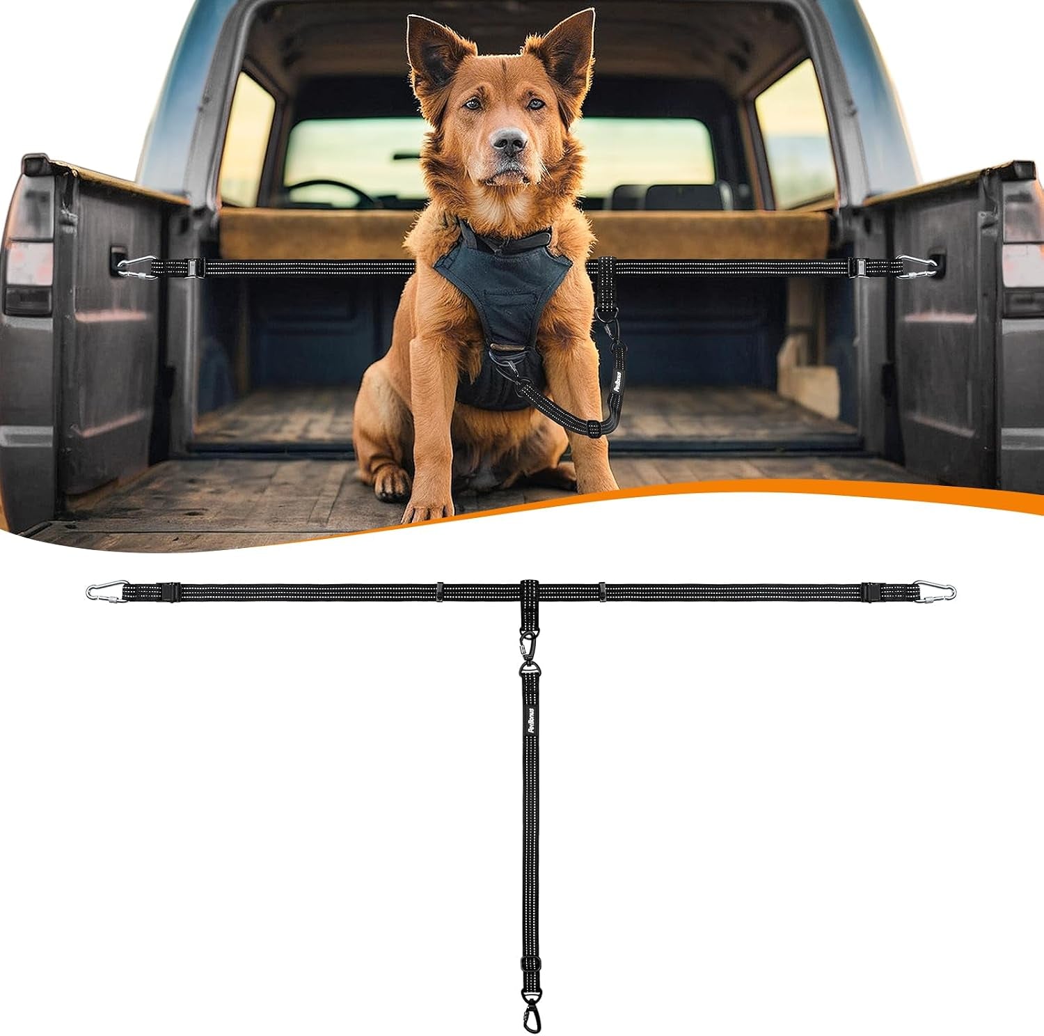 petbonus-truck-bed-dog-leash-functional-safety-dog-truck-bed-tether-for-1-dog-truck-bed-tie-down-system-adjustable-pick-up-bed-restraint-lead-ratchet-tightening-car-harness-belt-black