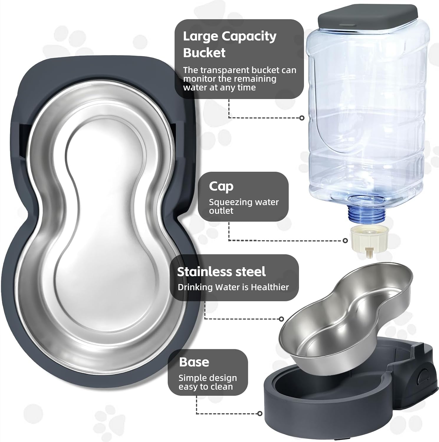 automatic-cat-feeder-and-water-dispenser-with-stainless-steel-bowl-dog-gravity-food-feeder-and-waterer-for-small-medium-pets-puppy-kitten-1-gallon-x-2