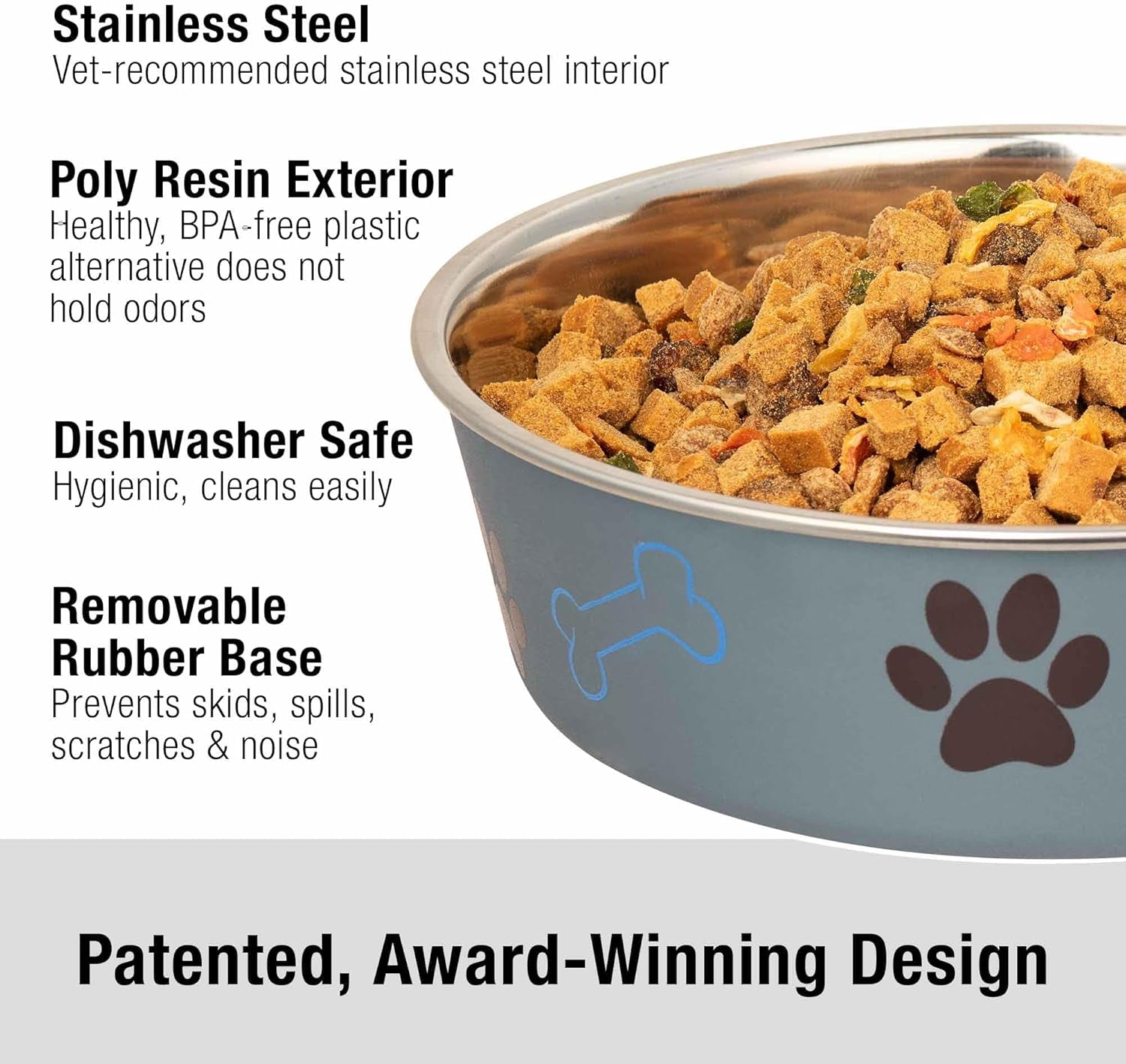 loving-pets-bella-dog-bowls-stainless-steel-dog-cat-bowls-spill-proof-dog-food-bowl-cat-bowl-puppy-essentials-pet-supplies-great-for-home-travel-medium-20-35-lbs-blueberry