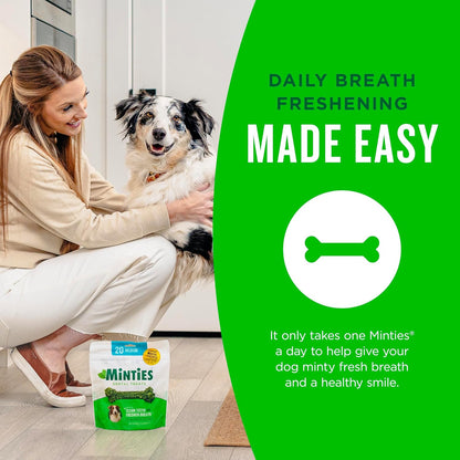 Minties Dog Dental Bone Treats, Tiny/Small Dental Dog Treats, 16 Ounces, Cleans Teeth, Fight Bad Breath, Removes Plaque and Tartar, 40 Count5