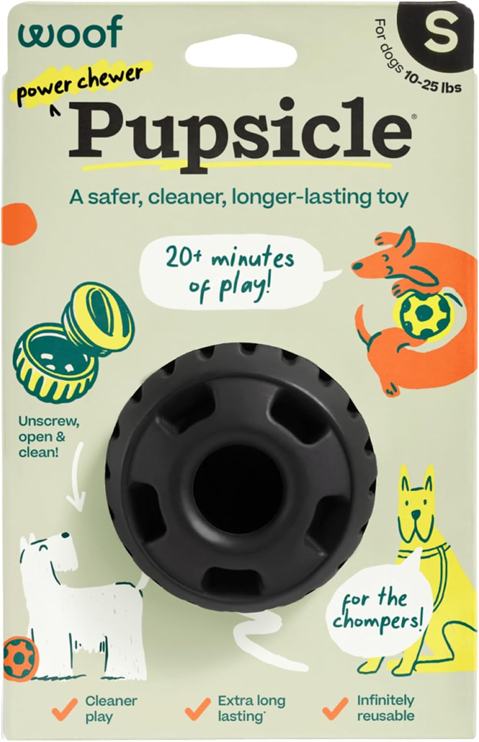 woof-power-chewer-pupsicle-dog-treat-toy-for-dogs-25-75-lbs-tough-chew-toy-durable-rubber-treat-compatible-reusable-low-mess-design-easy-to-fill-easy-to-rinse