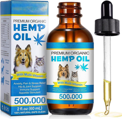 Oil for Dogs & Cats 60Ml,Pet Oil for Pain,Skin,Arthritis Pain,Pain Relief,Calming,Omega 3,6,9 for Dog Emotions,Barking & Dog Joints,Supports & Maintains Healthy Joints (1 Pack, Blue)1
