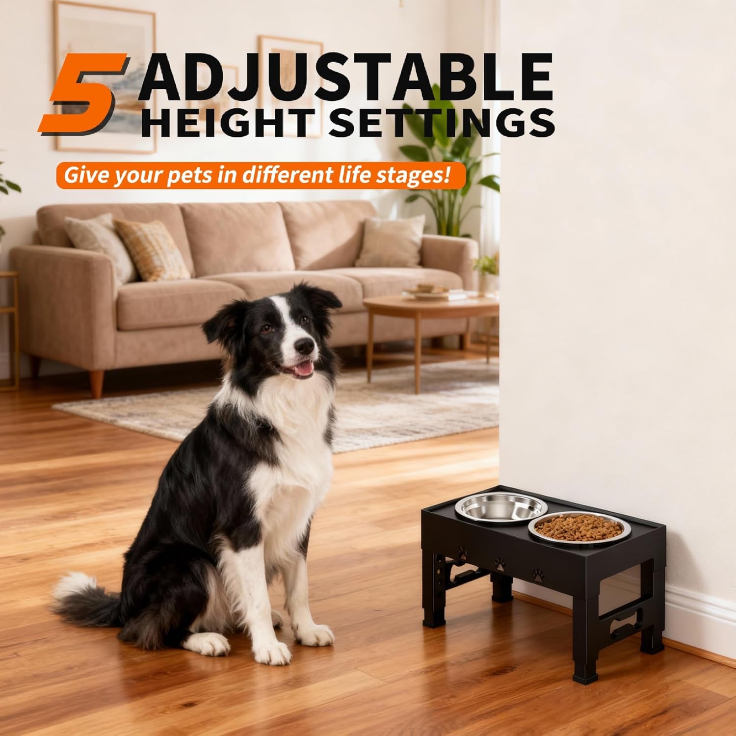 elevated-dog-bowls-with-2-stainless-steel-bowls-5-height-adjustable-stand-3-1-9-to-12-for-improved-digestion-neck-support-easy-clean-non-slip-base-raised-feeder-for-medium-large-dogs