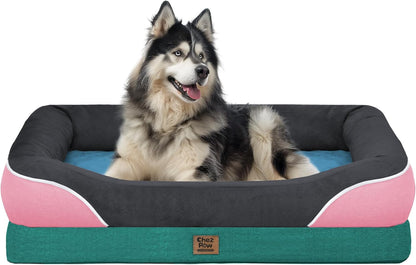 Chez Paw Waterproof Orthopedic XL Dog Bed for Large and Extra Large Dogs | Egg Crate Foam, 4-Sided Bolster Support, Waterproof Liner, Non-Slip Bottom, Machine Washable Cover, 42 X 30 Inch26
