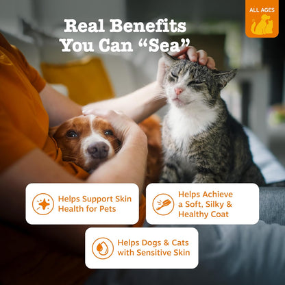 Zesty Paws Wild Alaskan Omega-3 Blend Pollock + Salmon Oil for Dogs and Cats- Skin and Coat Support, Omega 3 Supplement for Pets, 8.5Oz2