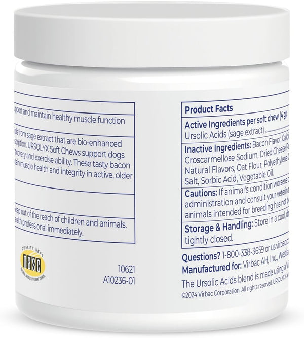 URSOLYX Soft Chews for Dogs, Medium Breed, Muscle Support, 60 Count | Ursolic Acid Supplement to Rebuild Muscle Strength & Mobility in Senior, Active or Recovering Dogs, 2 Month Supply3