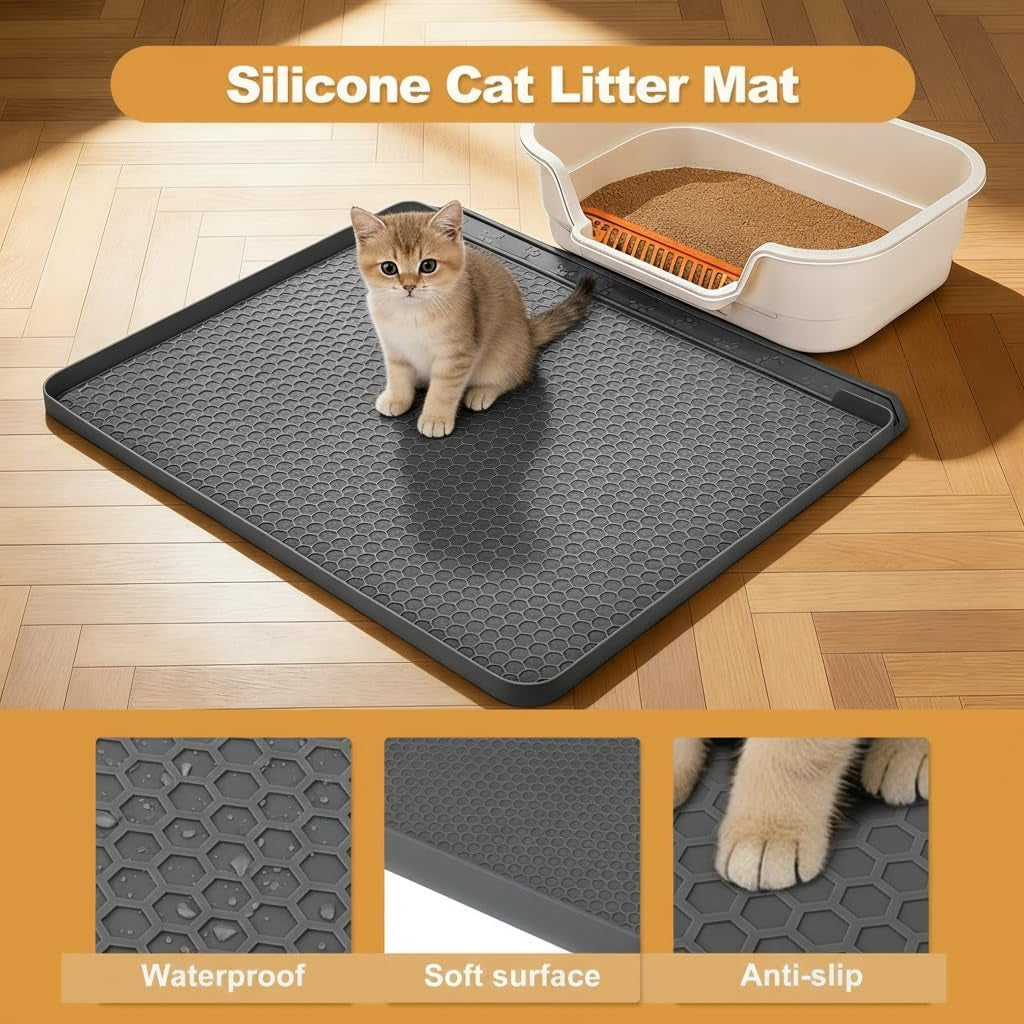 cat-litter-mat-24x20-waterproof-silicone-litter-trapping-mat-for-litter-box-soft-on-kitty-paws-non-slip-easy-to-clean-dark-grey