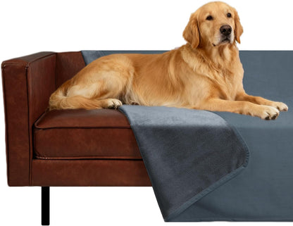 Ameritex Pet Bed Blanket Reversible 100% Waterproof Velvet Super Soft for Sofa and Bed (82X102 Inches, Cream+Sand)17