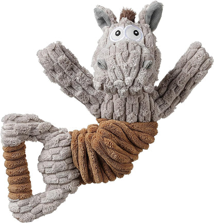 Tug of War Dog Toy, Crinkle Dog Toys for Large Dog, Soft Dog Plush Toy with Squeaky, Stuffed Animal for Dogs (Tug Series, Donkey)1