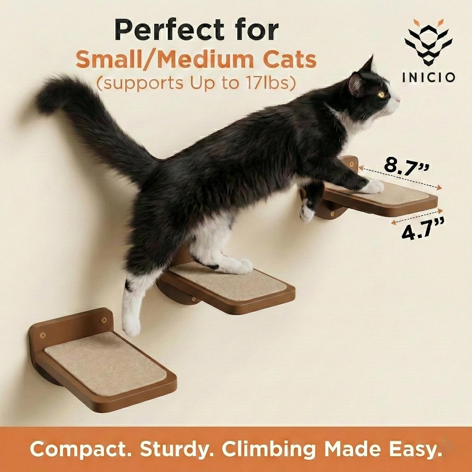 inicio-cat-wall-stairs-set-of-3-wall-steps-for-cats-to-climb-with-fixtures-8-7x4-7-floating-steps-for-climbing-or-playing-for-kittens-and-adult-cats-dark-brown