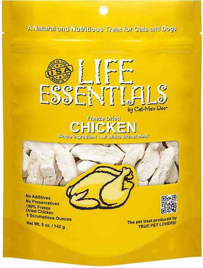 Life Essentials by Cat-Man-Doo | Chicken - 5Oz. Bag | Freeze Dried Chicken Cat & Dog Treats | Healthy, Single Ingredient, Training Treats, High Protein4