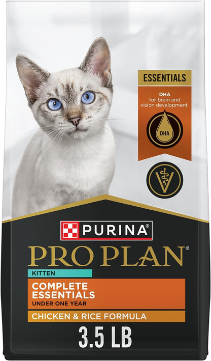 Purina Pro Plan Kitten Dry Food Complete Essentials Chicken and Rice Formula 3.5 Pound (Pack of 1)1