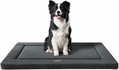 Dog Bed for Crate, Medium/Large Dogs Crate Bed,Washable Dog Beds Kennel Mat | Pet Beds Mat W/ Soft Wavy Plush Comfortable Anti-Slip Sleeping Mattress for Dogs & Cats,Gray9