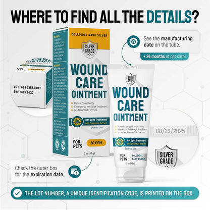 Dog Wound Care Ointment with Silver & Calendula for Scratches, Irritations, Bites – Feline & Canine Hot Spots Treatment in a Gel Form – Wound Antibiotic Ointment for Dogs & Cats – 2 Oz3