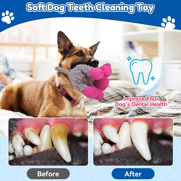 Loncoldy Plush Chew Toys for Large Dogs, Tough Crinkle Stuffed Animal Squeaky Interactive Toys for Small Medium Large Dogs, Keep Them Busy, Big Pet Toys5