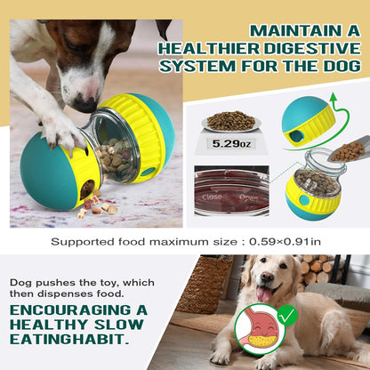BSISUERM Dog Puzzle Toy Adjustable Treat Dispensing Ball Food Dispenser Tough Slow Feeder Puppy Enrichment Training Toy Pet Interactive Chase Toys for Small Medium Large Dogs to Keep Them Busy, Green4
