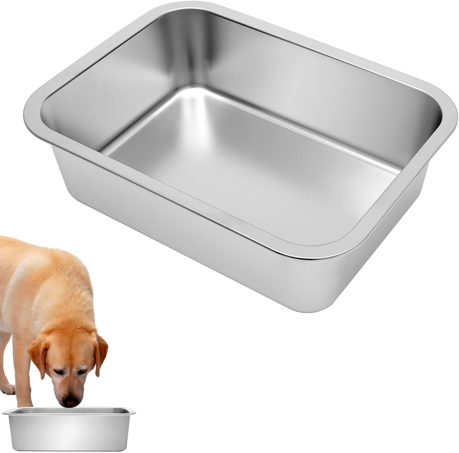 kichwit-1-8-gallons-large-dog-bowl-stainless-steel-pan-food-grade-dishwasher-safe