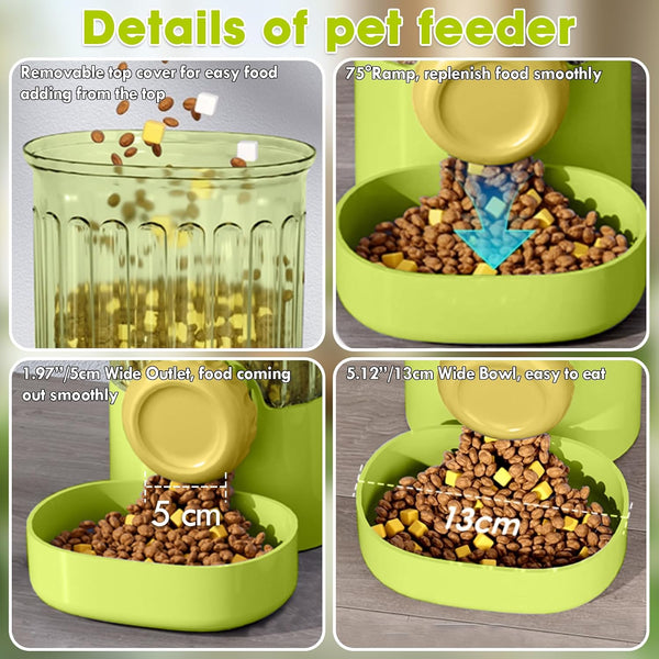 Hanging Small Cat Feeder Water Set, 1L Food Dispenser and 0.8L Water Bottle | Automatically Refill, Auto Gravity Pet Feeder and Waterer Set, 3-5 Days for Puppy, Kitten, Rabbit and Small Pets6