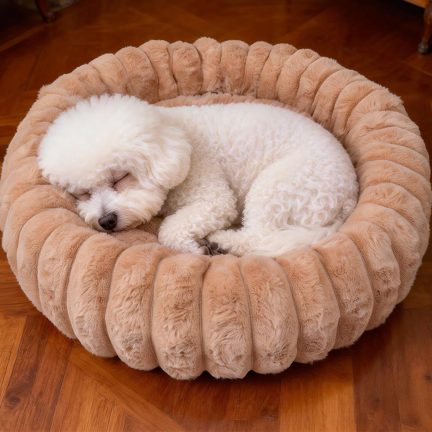 donut-dog-and-cat-bed-luxurious-comfortable-faux-rabbit-fur-pet-beds-round-anti-anxiety-calming-puppy-kitten-bed-with-anti-slip-bottom-for-small-medium-dogs-cats20-white
