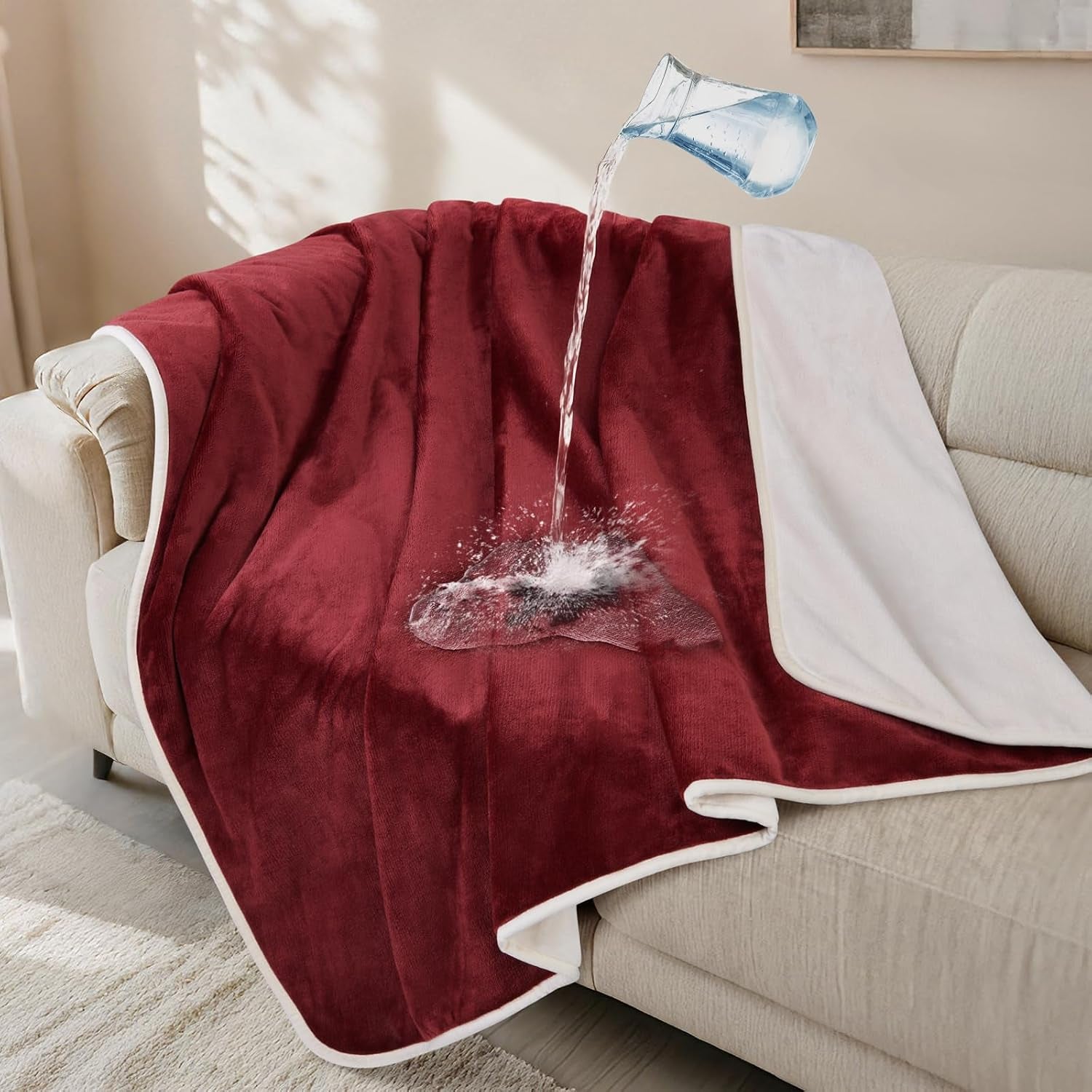 loobani-waterproof-blanket-for-bed-soft-flannel-twin-bed-blanket-60-x-80-dog-pet-blankets-for-large-dogs-reversible-spill-proof-throw-for-couch-cover-movie-time-camping-travel-noise-free-grey