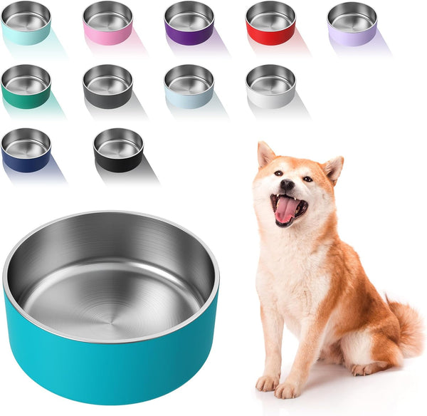 WENBOKMIN Dog Bowl, Stainless Steel Food and Water Bowl, 40Oz, Blue | Non Slip Quiet Bottom, Easy to Clean, Dishwasher Safe17
