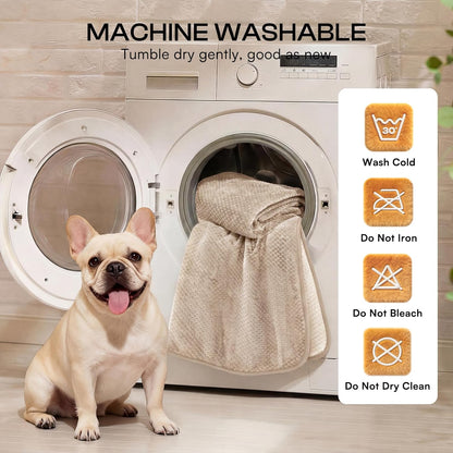 Luciphia Waterproof Blanket for Large Dog Ultra-Soft & Calming Pet Throw Reversible Warm Fleece Durable Furniture Crate Couch Bed Cover Protector Machine Washable Leakproof Beige L (65''X57'')8