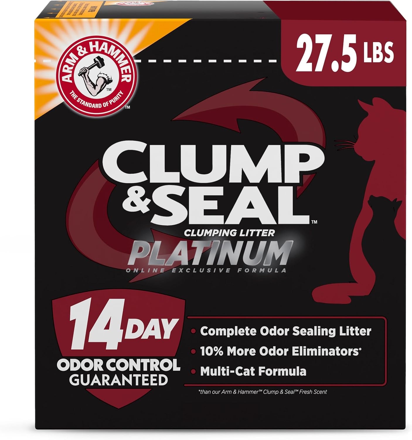 arm-hammer-slide-platinum-easy-clean-up-clumping-cat-litter-27-5-lbs-24-7-odor-control-triple-action-freshness-non-stick-low-tracking-multi-cat-formula-scented