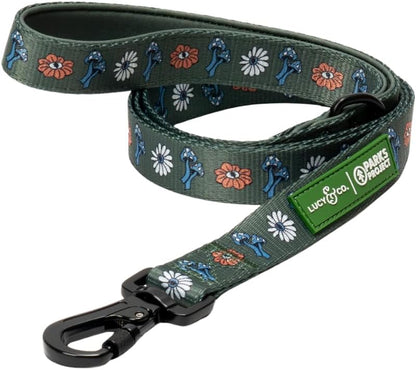 Lucy & Co. Cheery Cherries - Designer Dog Leash for Small to Large Dogs - Padded Handle for Comfort - Large, Red Gingham Cherries - 5 Foot30
