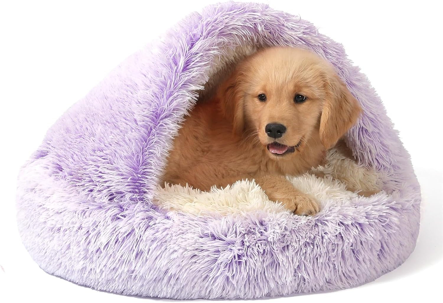 noyal-round-hooded-donut-dog-bed-for-small-medium-pets-plush-fluffy-anti-anxiety-cat-cave-bed-with-cover