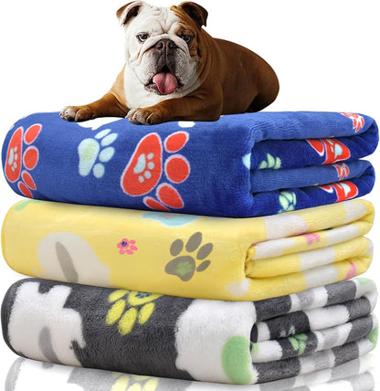 Rezutan Dog Blankets for 3 Pack Large Medium Pet Cat, Soft Fuzzy Washable Blanket, Comfort Flannel Suitable for Dogs Kennels & Beds, Sofas, Furniture, Gifts Puppy Essentials, 41 X 31 Inch, Black13
