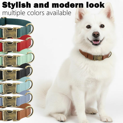 B&F Dog Collar and Leash Set,Leather Silicone Waterproof Odor-Proof Dog Collar and Leash for Medium Dogs, Soft Flexible Dog Collars, Adjustable Pet Collar (Brown, Medium (12.5-20" Neck))5