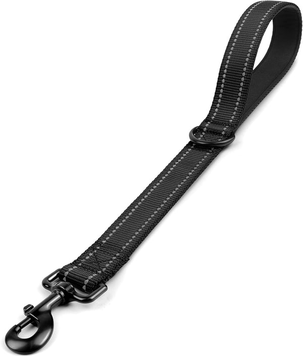 Joytale Short Dog Leash for Close Control & Training, 18", Black | Padded Comfort Handle, Reinforced Nylon Webbing, Secure Metal Clip, for Busy Streets & Heel Training1